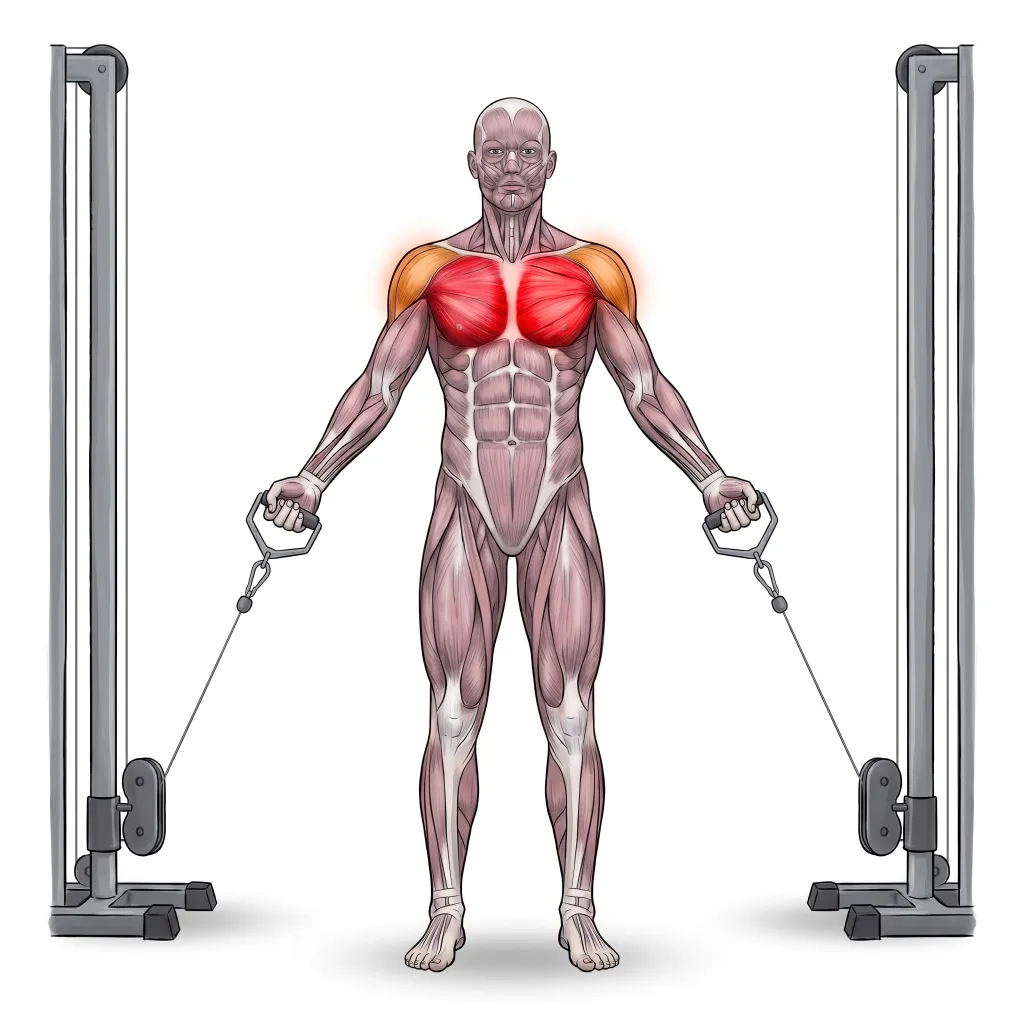 Anatomical illustration of the Low-to-High Cable Crossover