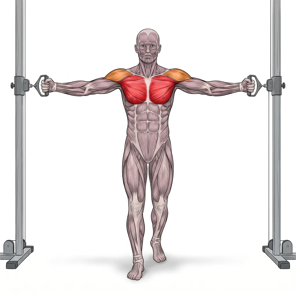 Anatomical illustration of the Mid Cable Fly
