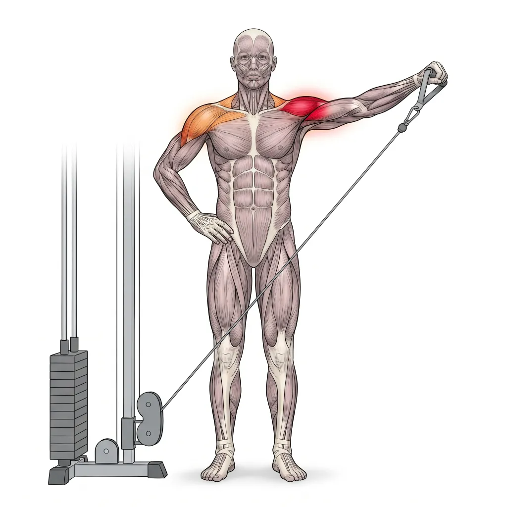 Anatomical illustration of the Cable Lateral Raise
