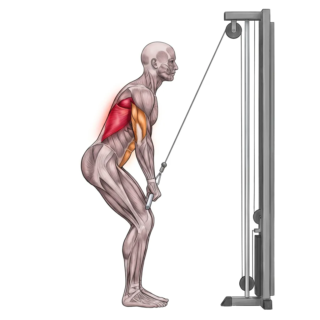 Anatomical illustration of the Cable Pullover