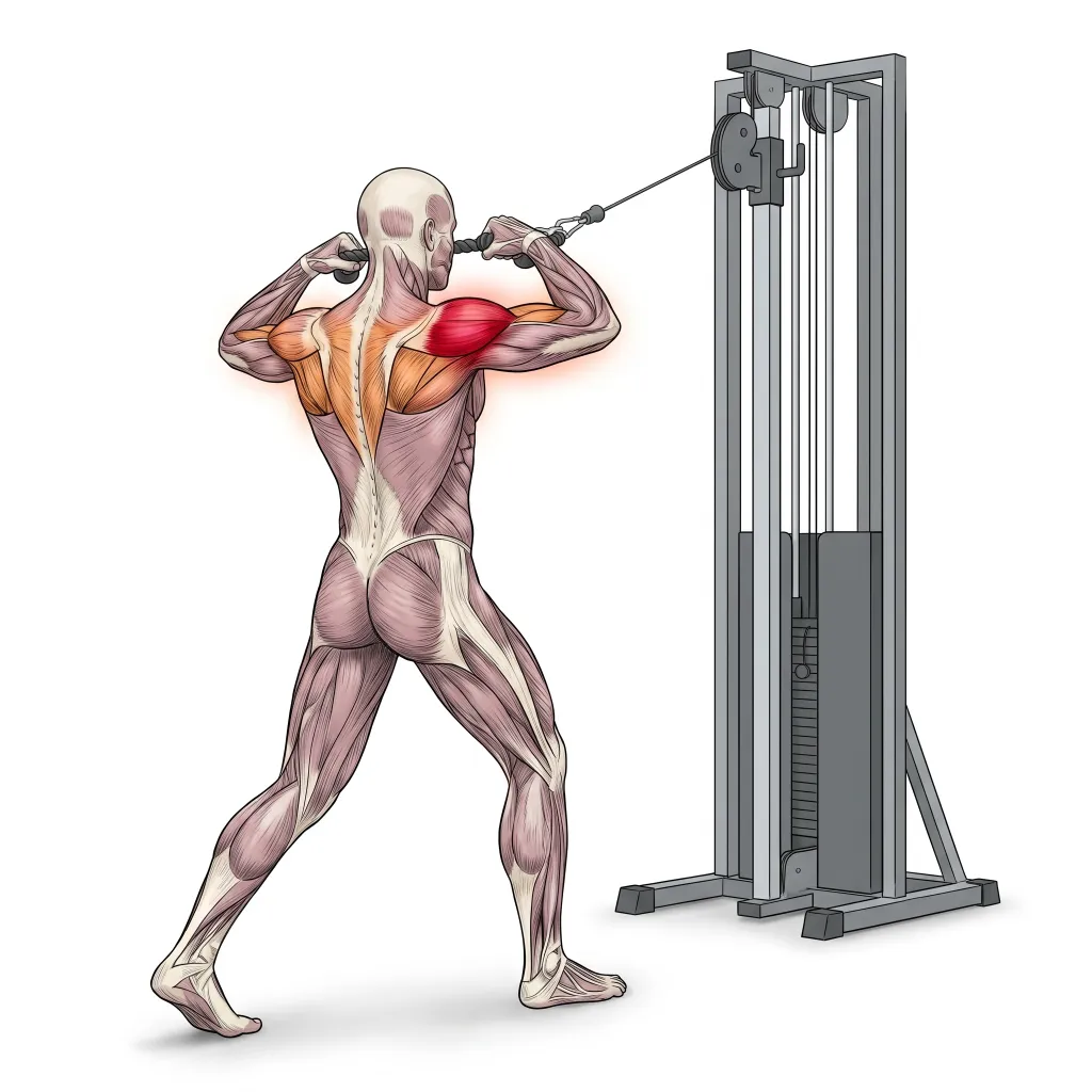 Anatomical illustration of the Cable Face Pull