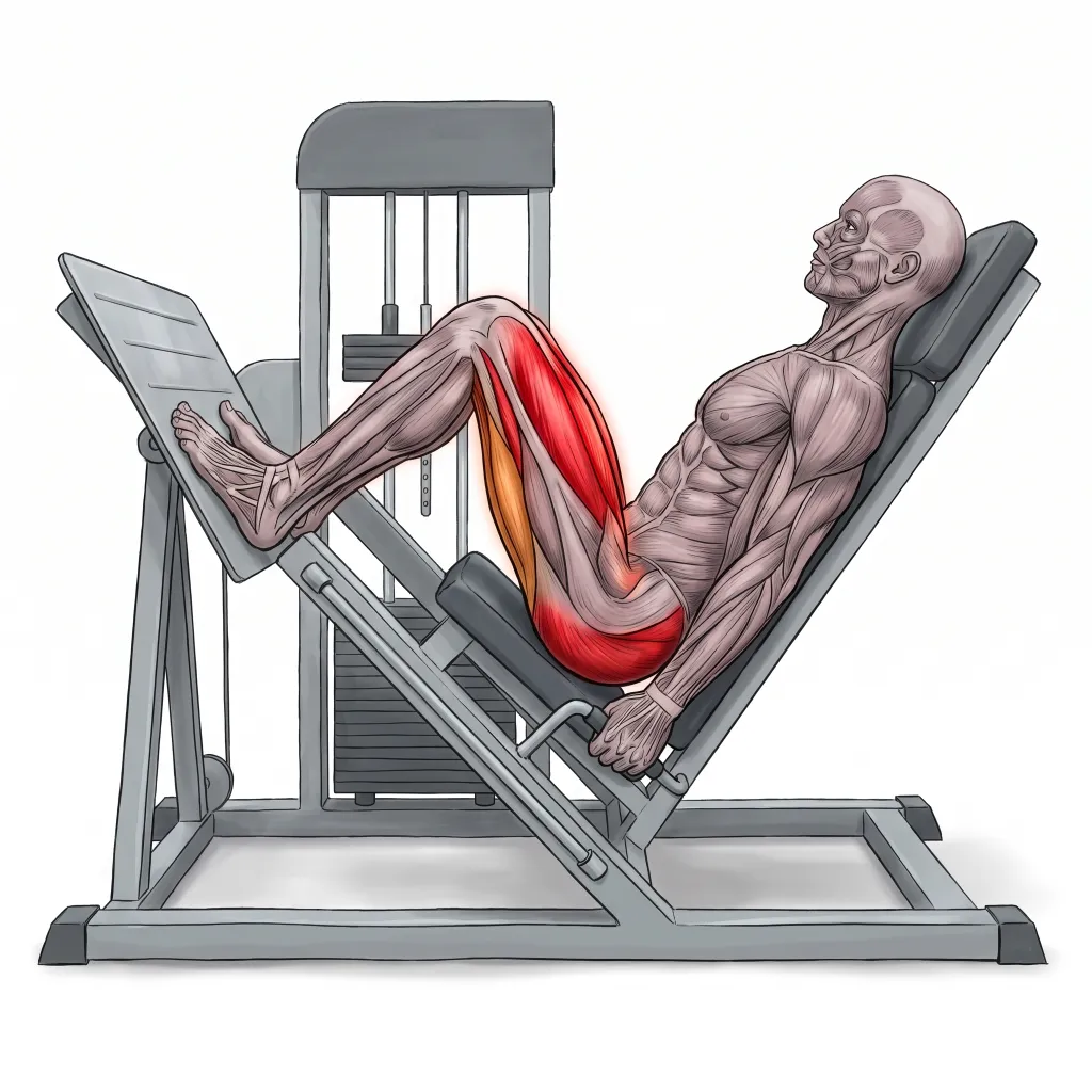 Anatomical illustration of the Machine Leg Press